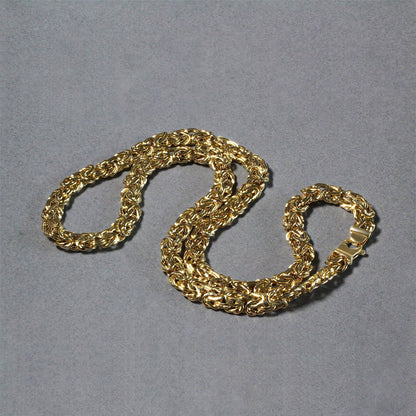 14k Yellow Gold Byzantine Motif Chain Necklace by Bids.com