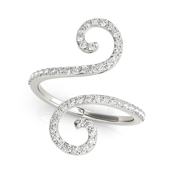 14k White Gold Diamond Open Flourish Style Ring (1/2 cttw) by Bids.com