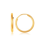 10k Yellow Gold Polished Endless Hoop Earrings (1.5x14mm) - earrings
