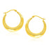 14k Yellow Gold Round Rope Texture Hoop Earrings - earrings