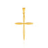 14k Yellow Gold Rounded and Pointed Cross Pendant - necklaces
