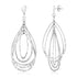 Sterling Silver Textured Teardrop Motif Dangle Earrings
