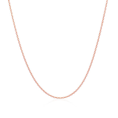 14k Pink Gold Oval Cable Link Chain (0.97 mm)