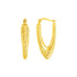 14k Yellow Gold V Shaped Puffed Hoop Earrings - DestGlow