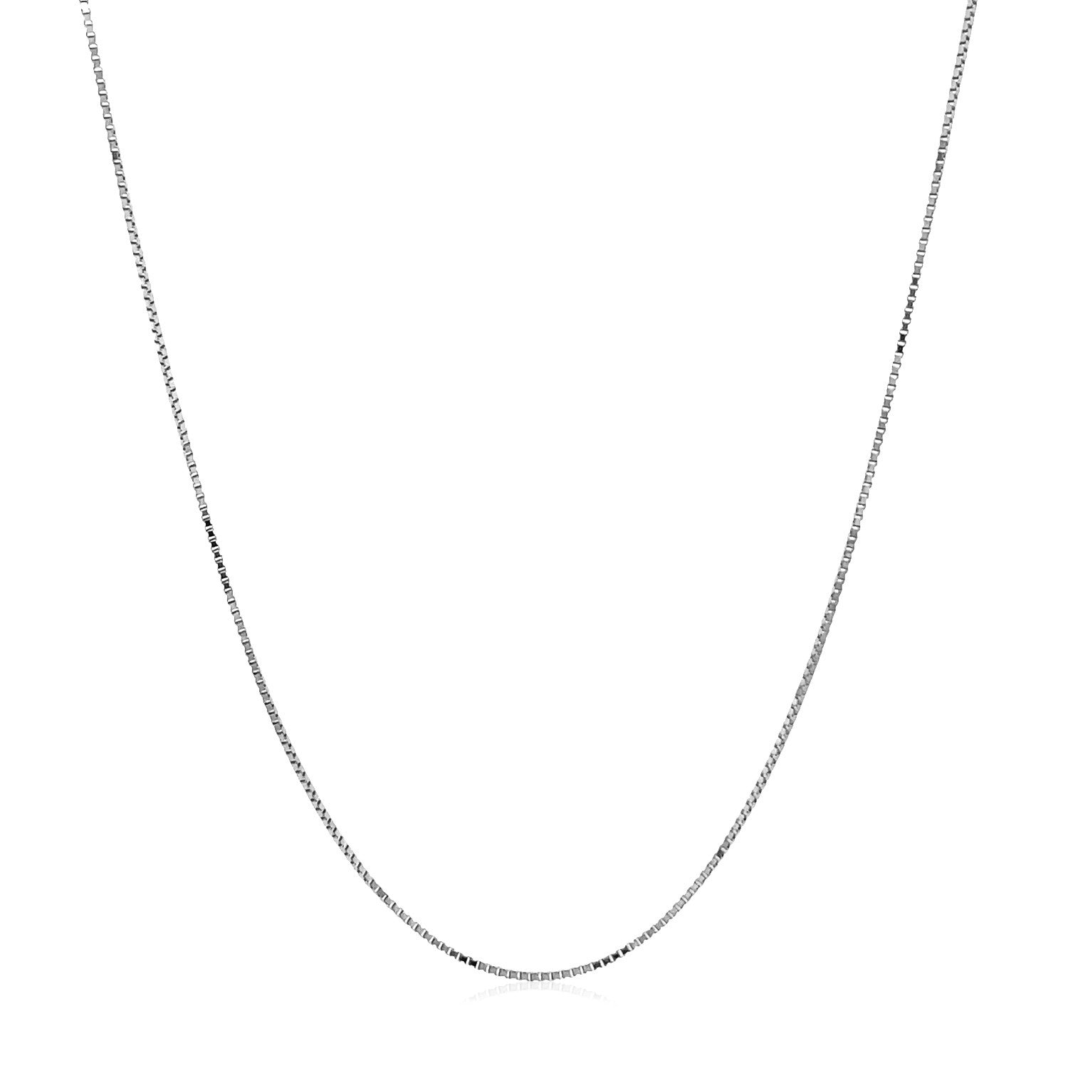 Double Extendable Box Chain in 14k White Gold (0.51 mm) - DestGlow