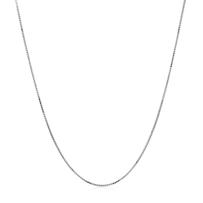 Double Extendable Box Chain in 14k White Gold (0.51 mm) - DestGlow