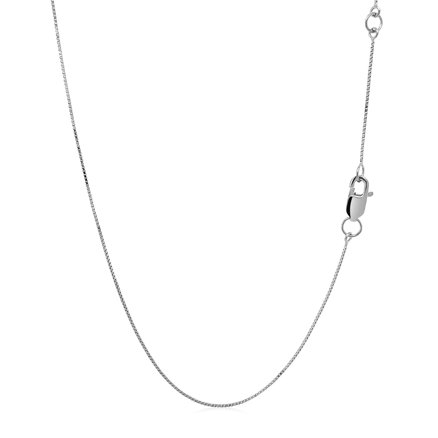 Double Extendable Box Chain in 14k White Gold (0.51 mm) - DestGlow