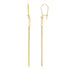 14k Yellow Gold Long Bar Diamond Cut Drop Earrings - earrings