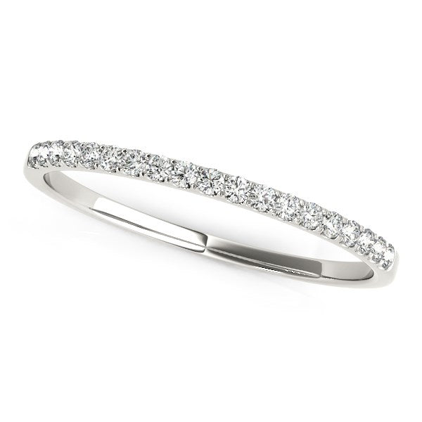 14k White Gold Pave Set Round Diamond Wedding Ring (1/8 cttw) by Bids.com