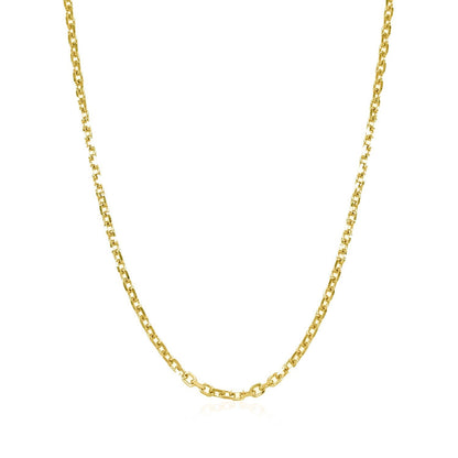 18k Yellow Gold Diamond Cut Cable Link Chain (1.90 mm) by Bids.com