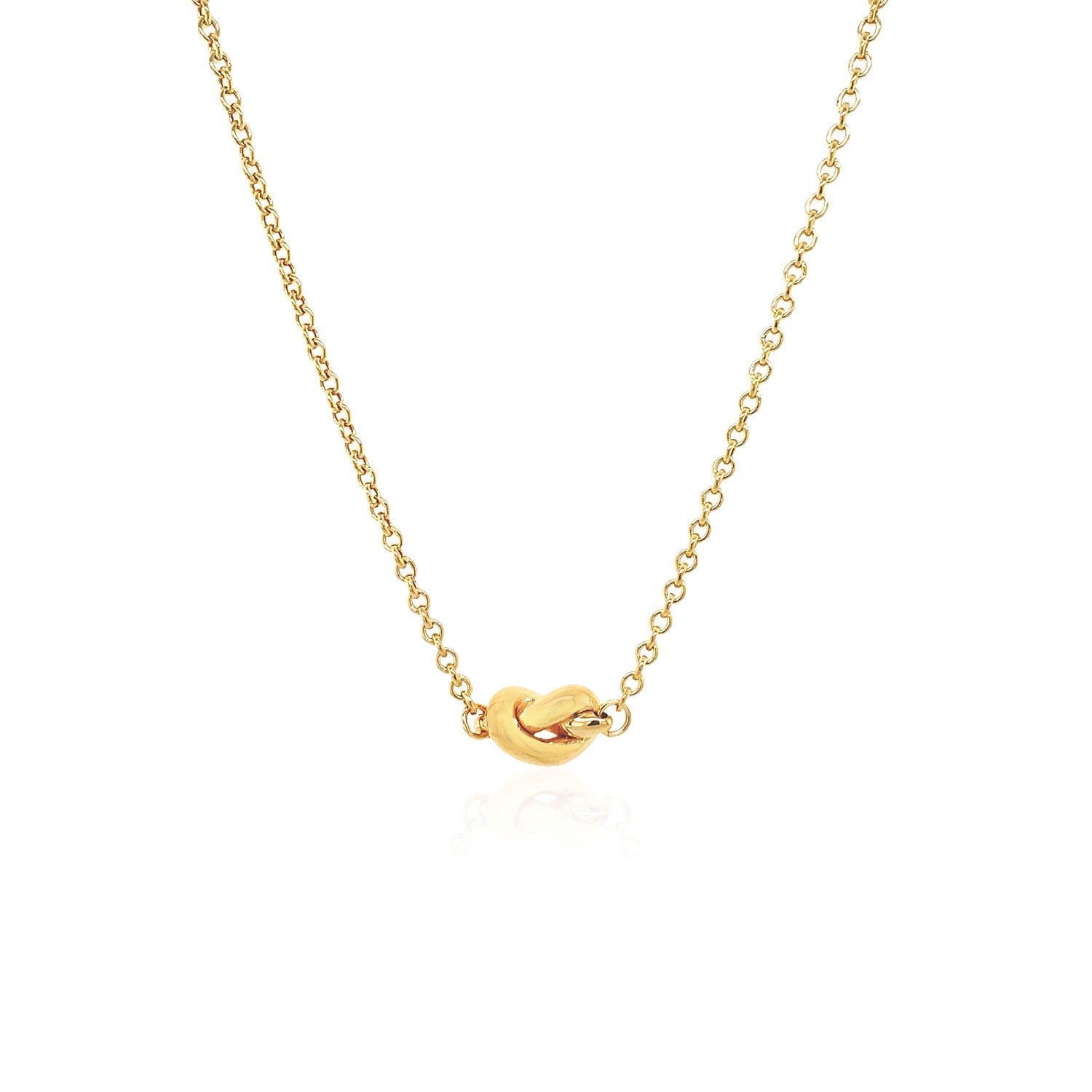 14k Yellow Gold Chain Necklace with Polished Knot by Bids.com