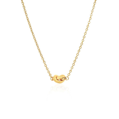 14k Yellow Gold Chain Necklace with Polished Knot by Bids.com