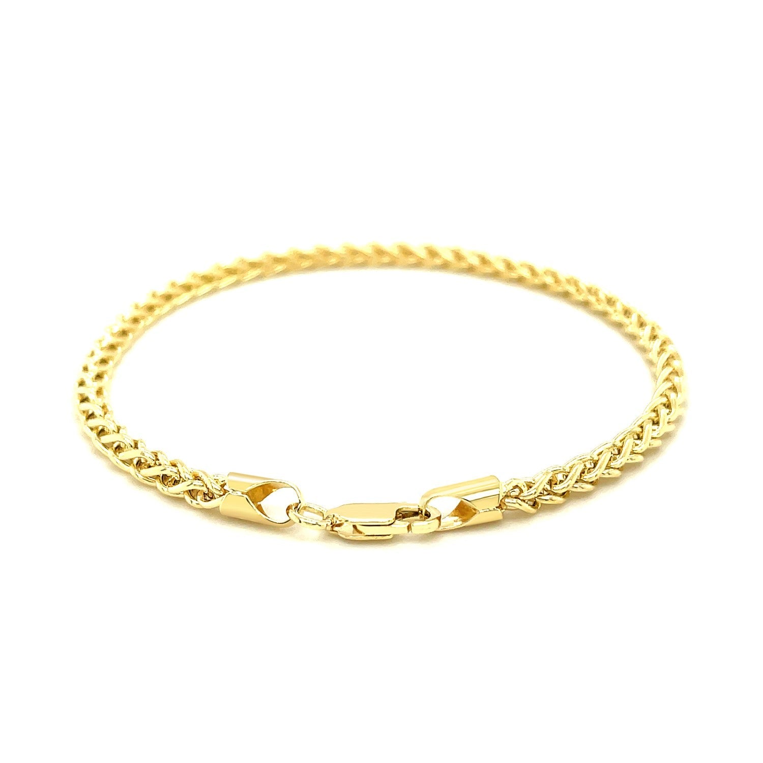 3.3mm 14k Yellow Gold Light Weight Wheat Bracelet by Bids.com