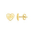 14K Yellow Gold High Polish Scribble Heart Stud Earrings - earrings