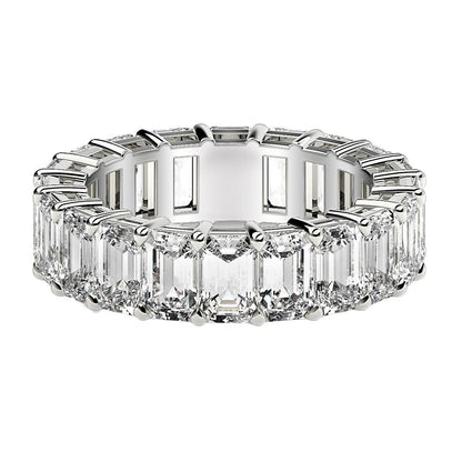 Emerald Cut Lab Grown Diamond Eternity Ring in 14k White Gold (7 cttw FG/VS2)  DestGlow