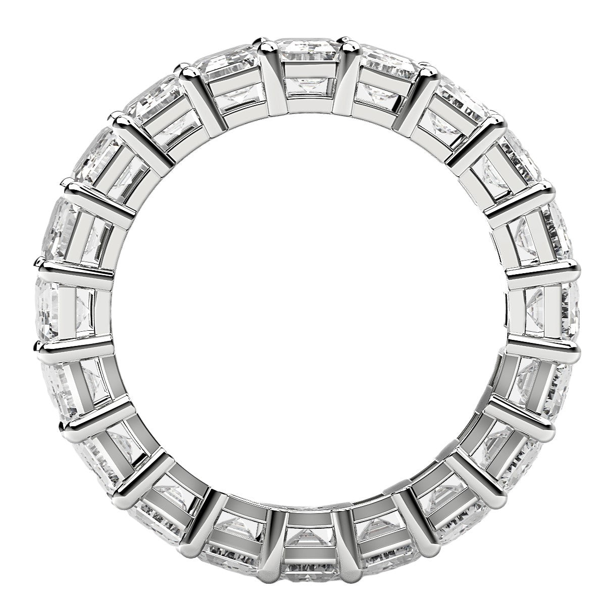 Emerald Cut Lab Grown Diamond Eternity Ring in 14k White Gold (7 cttw FG/VS2)  DestGlow