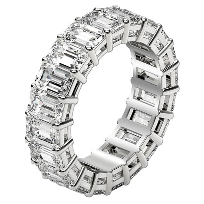 Emerald Cut Lab Grown Diamond Eternity Ring in 14k White Gold (7 cttw FG/VS2)  DestGlow