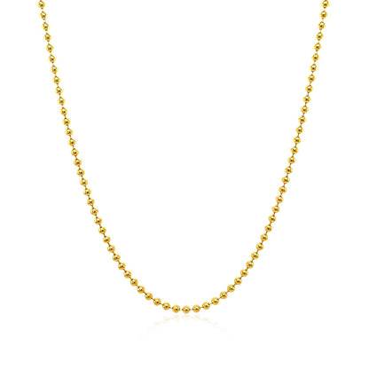 14k Yellow Gold Bead Chain 1.5mm (1.50 mm)
