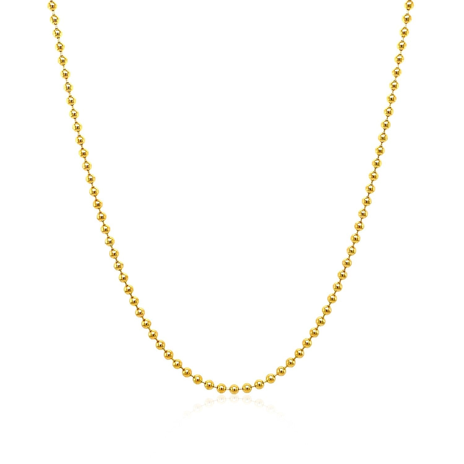 14k Yellow Gold Bead Chain 1.5mm 