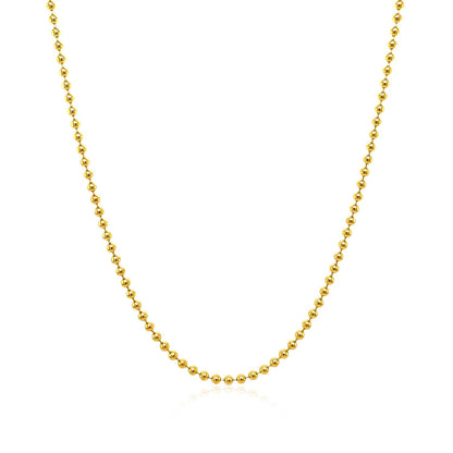 14k Yellow Gold Bead Chain 1.5mm 