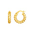 14k Yellow Gold Polished Twisted Hoop Earrings(3x11mm) - earrings