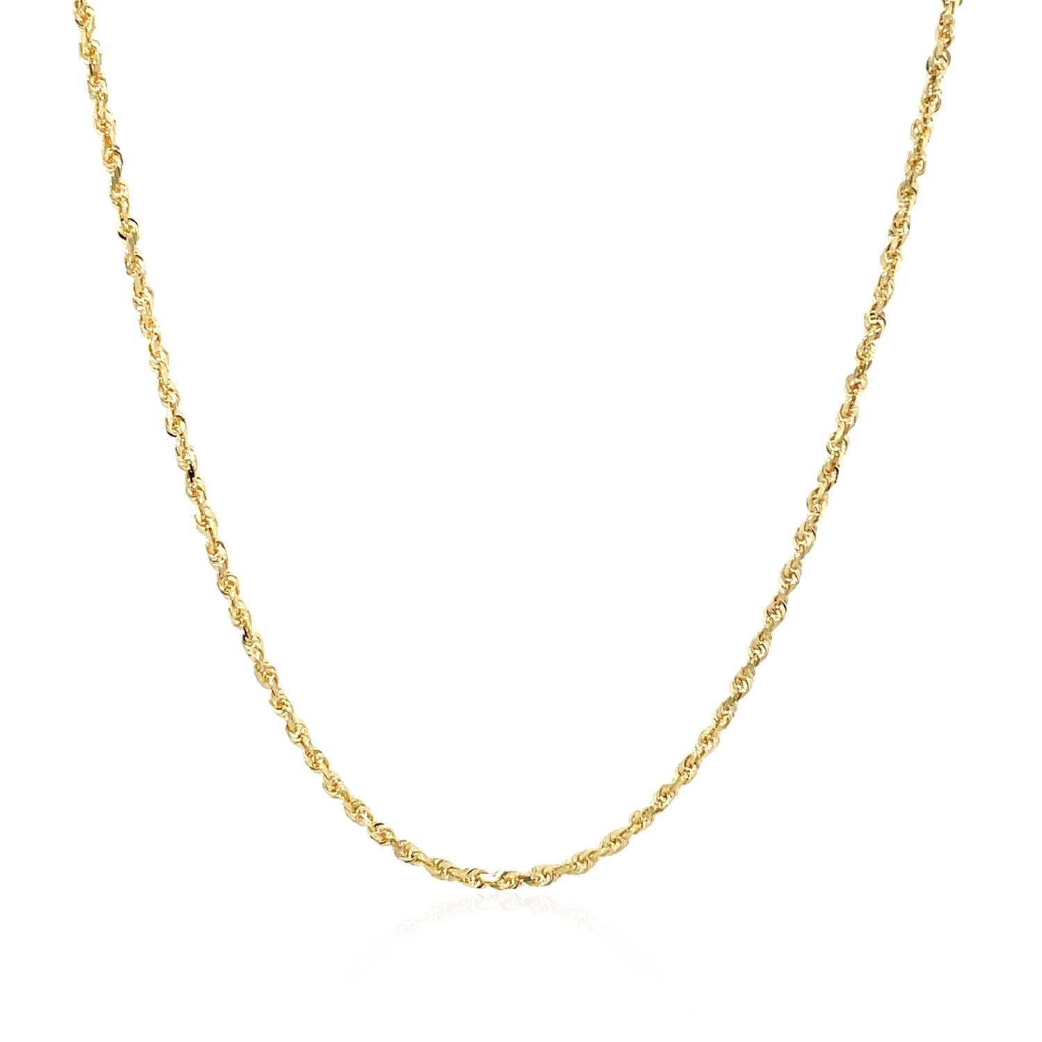 10k Yellow Gold Solid Diamond Cut Rope Chain 1.4mm by Bids.com
