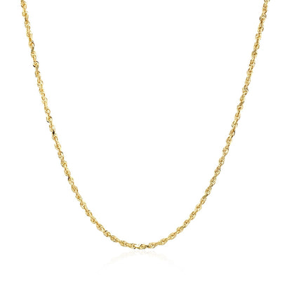 10k Yellow Gold Solid Diamond Cut Rope Chain 1.4mm by Bids.com