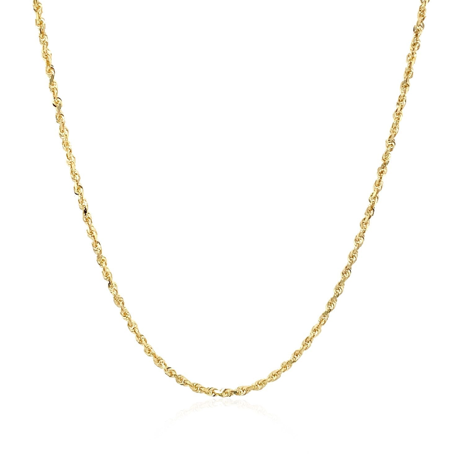 10k Yellow Gold Solid Diamond Cut Rope Chain 1.4mm 