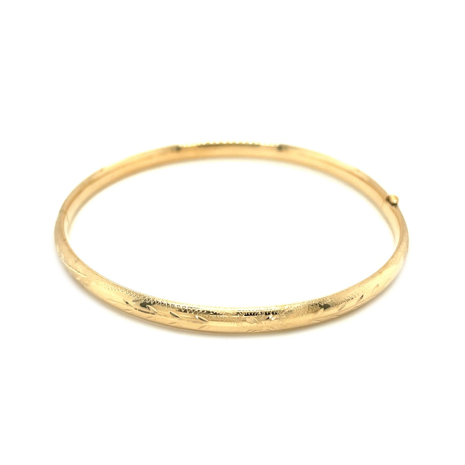 14k Yellow Gold Dome Florentine Design Bangle by Bids.com