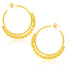 14k Yellow Gold Hoop Style Earrings with Dangling Sequins(1.5x30mm) - earrings