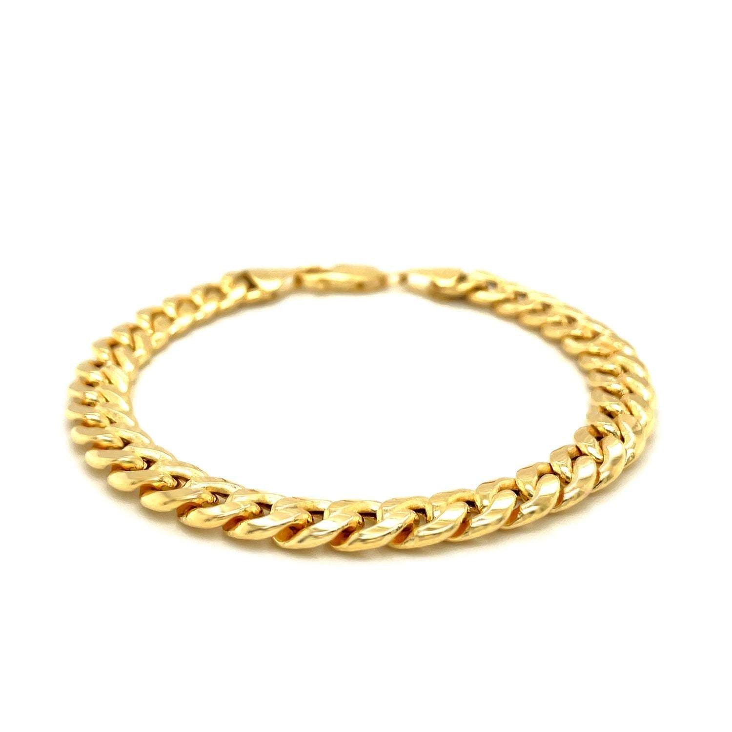 8.0mm 10k Yellow Gold Light Miami Cuban Bracelet 
