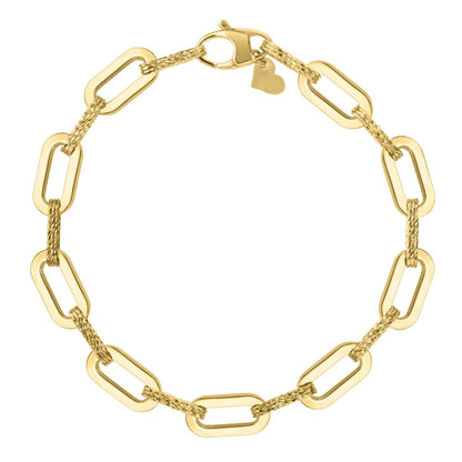 14k Yellow Gold Diamante Paperclip Chain Bracelet (7.00 mm) by Bids.com