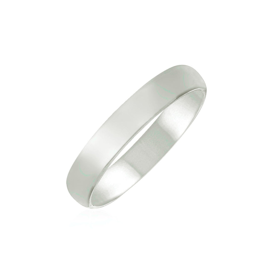 14k White Gold 4mm Comfort Fit Wedding Band by Bids.com