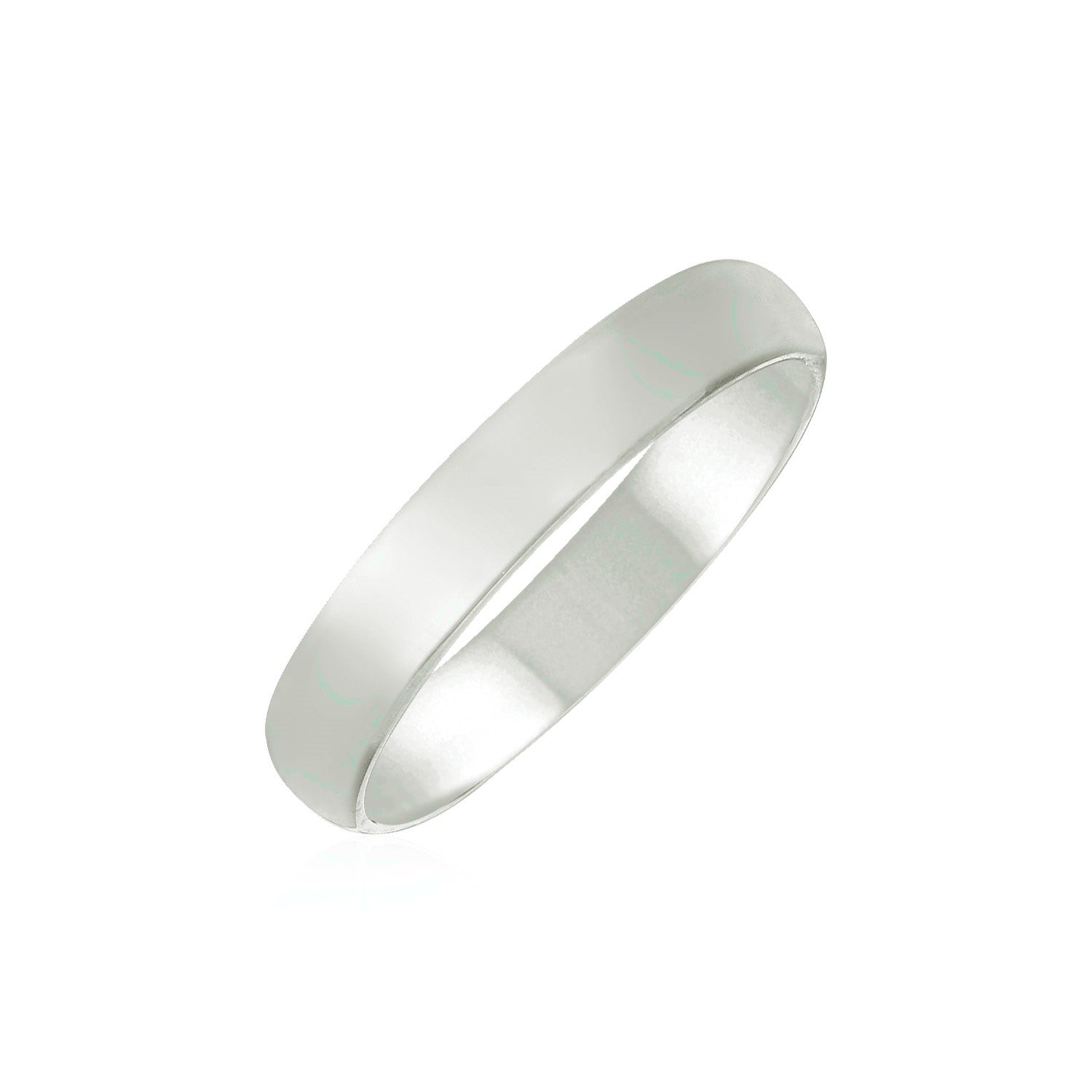 14k White Gold 4mm Comfort Fit Wedding Band by Bids.com