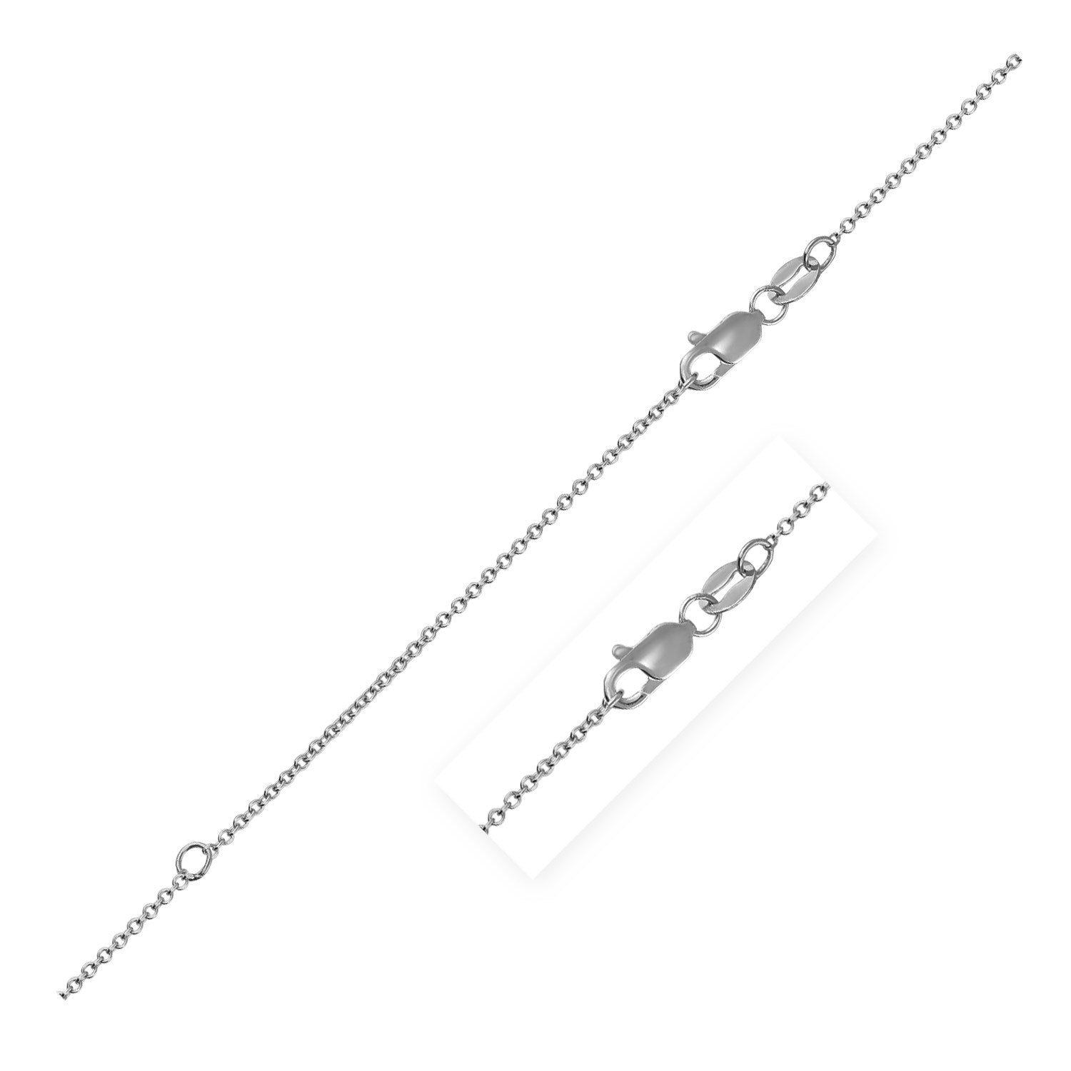Extendable Cable Chain in 14k White Gold (1.0mm) by Avera Group