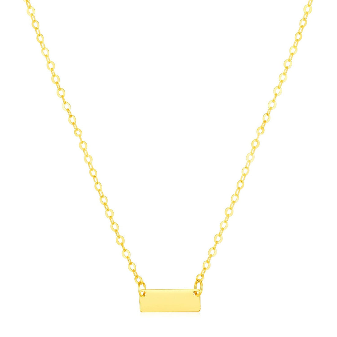 14k Yellow Gold Polished Mini Bar Necklace by Avera Group