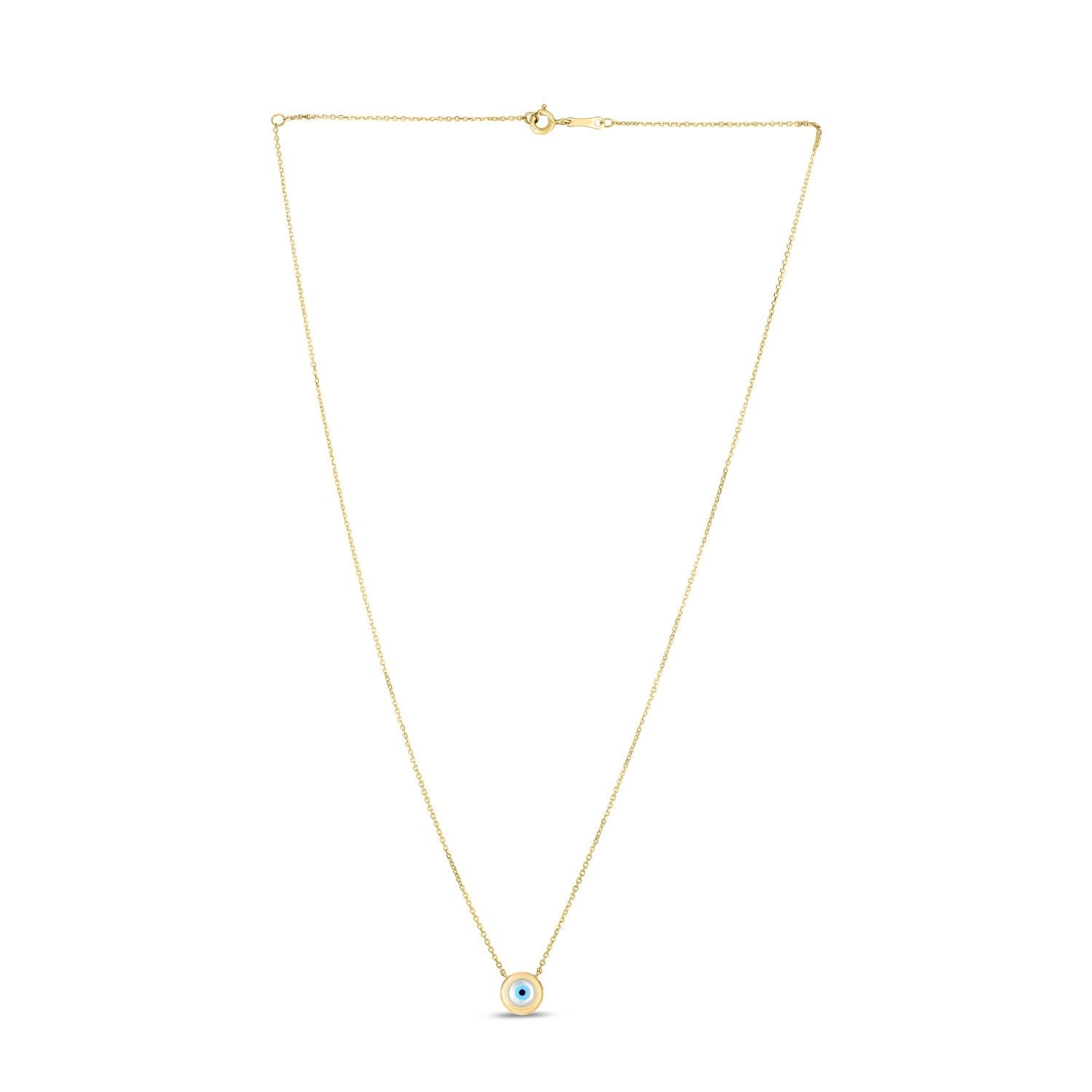 14k Yellow Gold MOP Evil Eye Necklace by Bids.com
