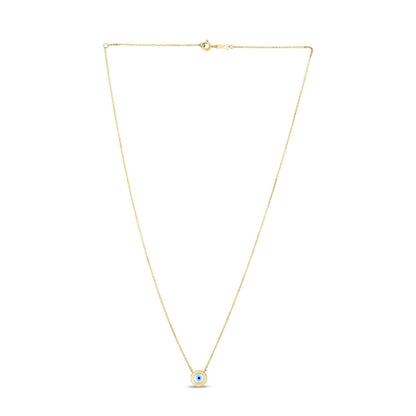 14k Yellow Gold MOP Evil Eye Necklace by Bids.com
