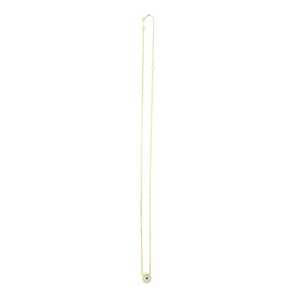 14k Yellow Gold MOP Evil Eye Necklace by Bids.com
