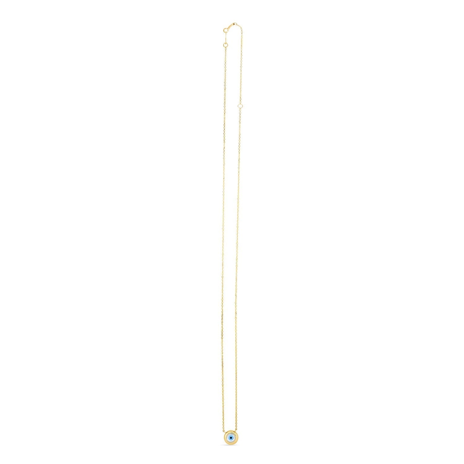 14k Yellow Gold MOP Evil Eye Necklace 