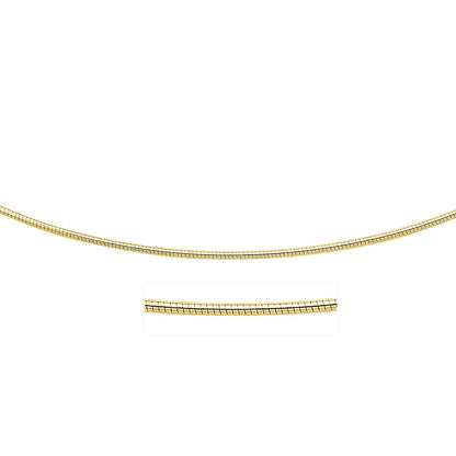 14k Yellow Gold Necklace in a Round Omega Chain Style by Bids.com