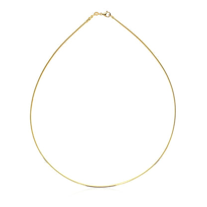 14k Yellow Gold Necklace in a Round Omega Chain Style by Bids.com