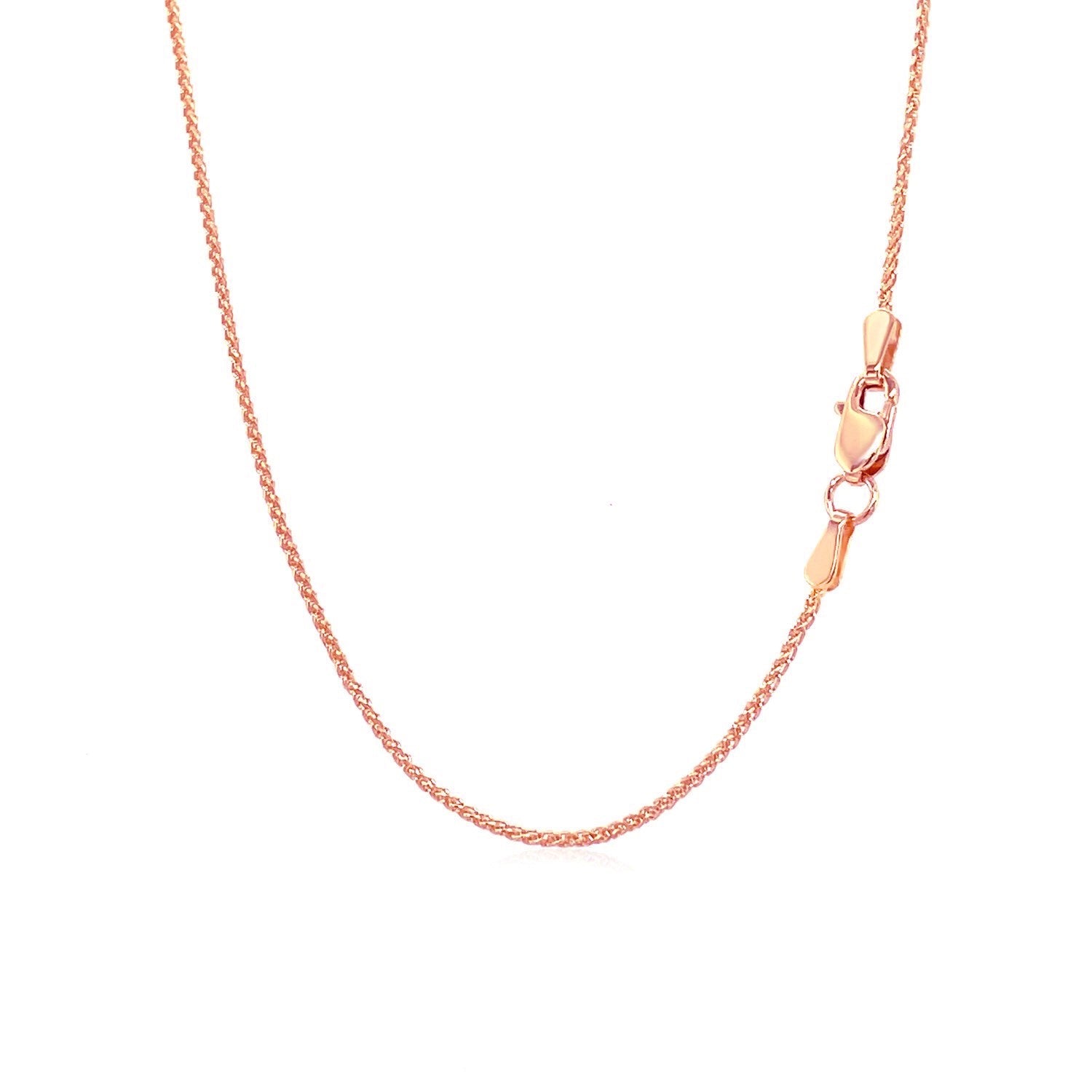 14k Rose Gold Round Wheat Chain (1.00 mm) by Bids.com
