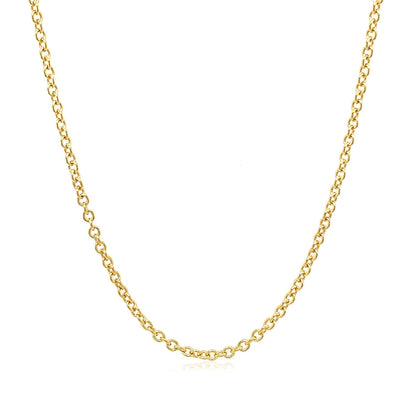 14k Yellow Gold Round Cable Link Chain 1.9mm by Bids.com