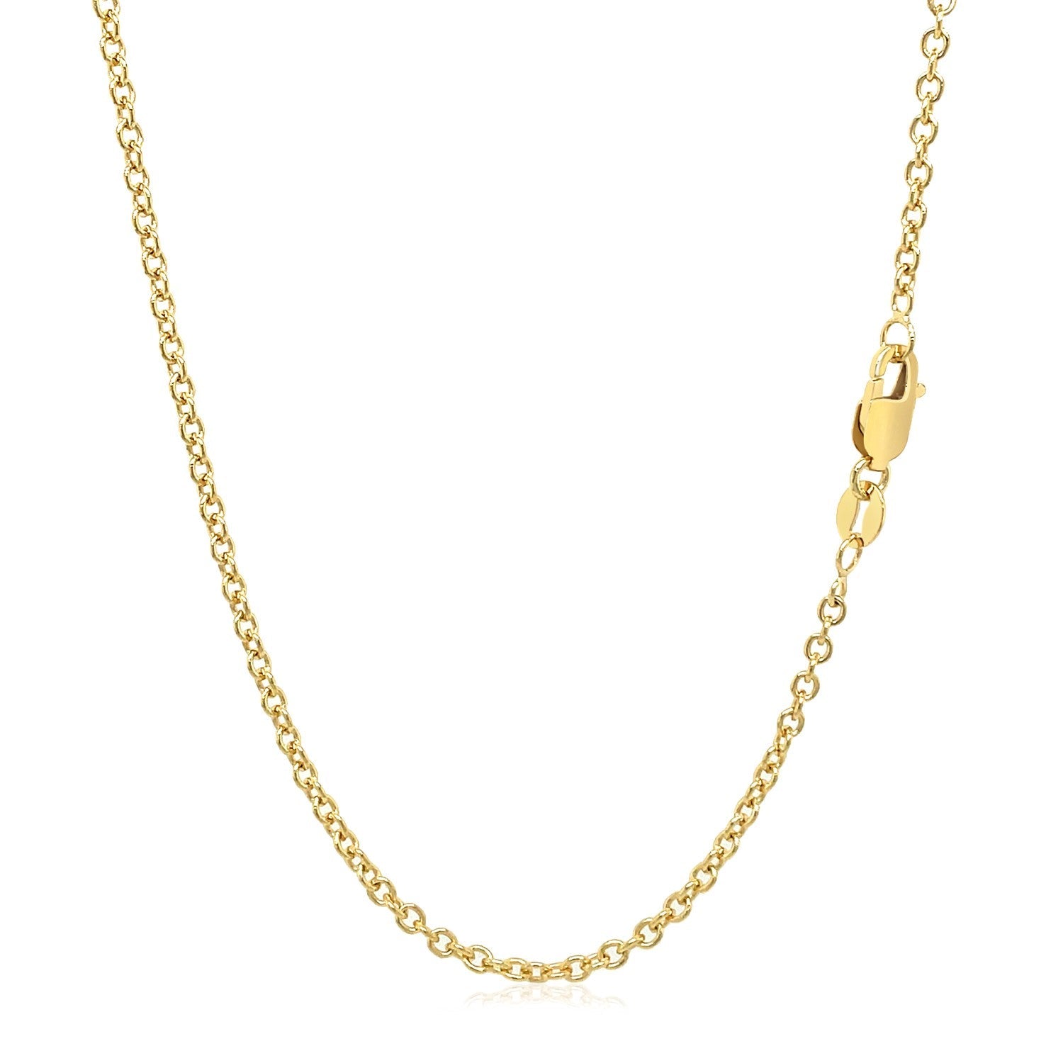 14k Yellow Gold Round Cable Link Chain 1.9mm by Bids.com
