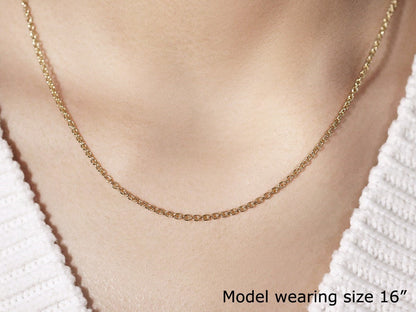 14k Yellow Gold Round Cable Link Chain 1.9mm by Bids.com