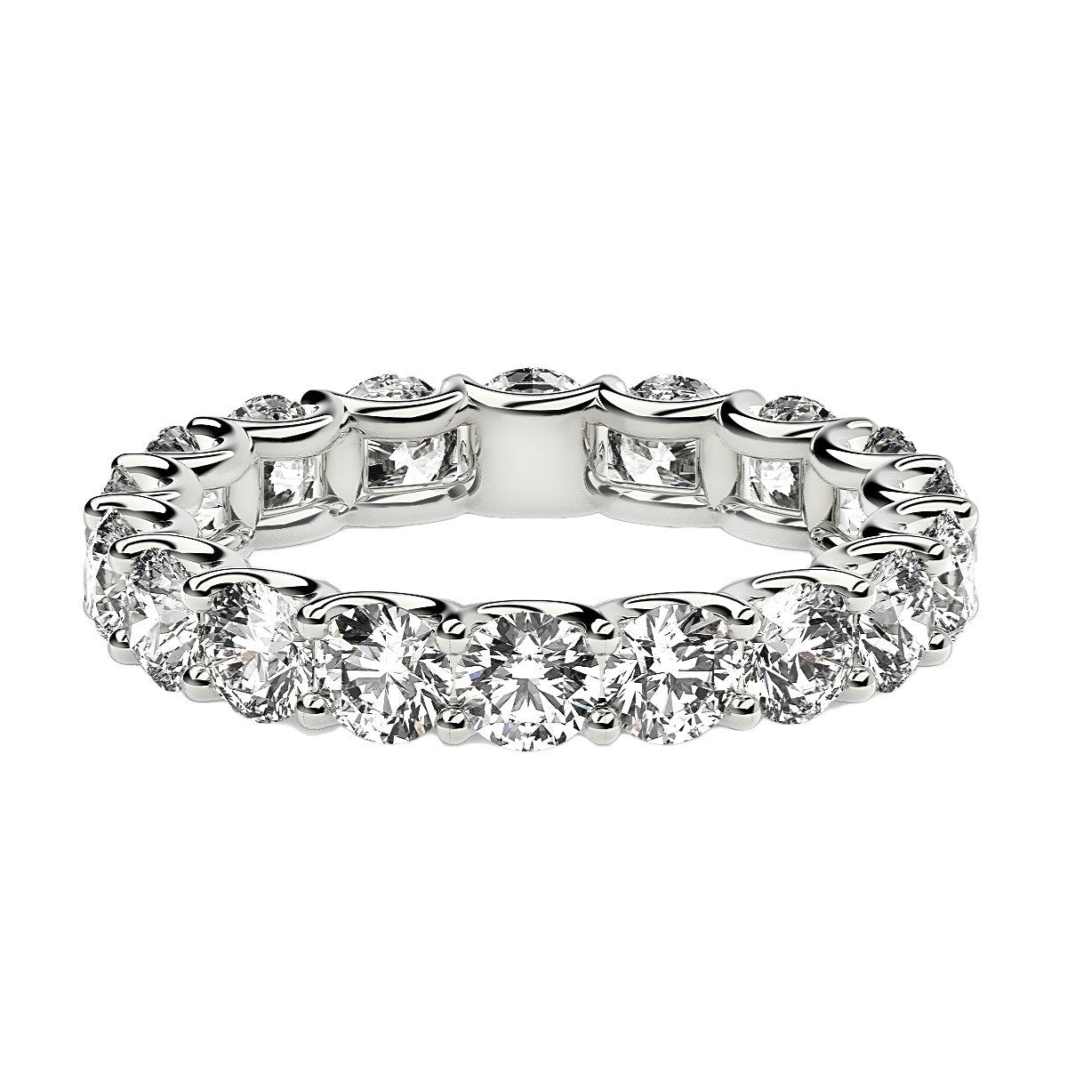 Round Cut Lab Grown Diamond Eternity Ring in 14k White Gold (2 cttw FG/VS2) by Bids.com