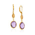 14k Yellow Gold Drop Earrings with Citrine and Amethyst Briolettes - earrings