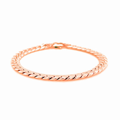 14K Rose Gold Cuban Link Bracelet (5.90 mm) by Avera Group