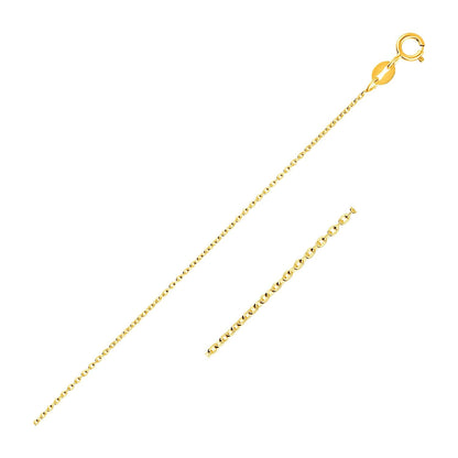 14k Yellow Gold Oval Cable Link Chain (0.97 mm) by Avera Group